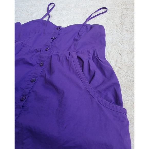 OP purple button down top with pockets - Picture 5 of 8